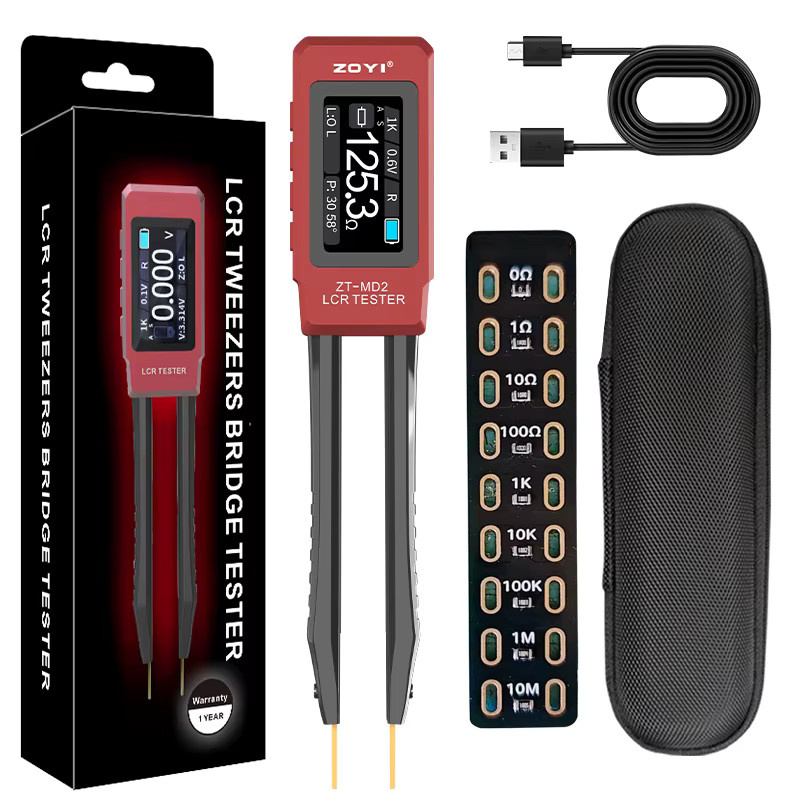 ZOYI ZT-MD2 Digitales Pinzetten-LCR-Messgerät 100kHz 2. Generation für SMD- und Durchsteckmontage-Komponententests in Rot - Bild 6