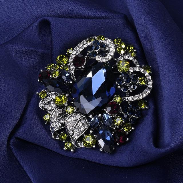 YIRAN Jewelry Brosche, Glas, Strass, Schwarz, Damen - Bild 1
