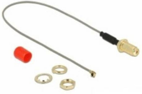 Delock WLAN-Antennen Anschlusskabel mit SMA-Buchse und IPEX-Stecker in Grau, 0,2 m - Bild 1