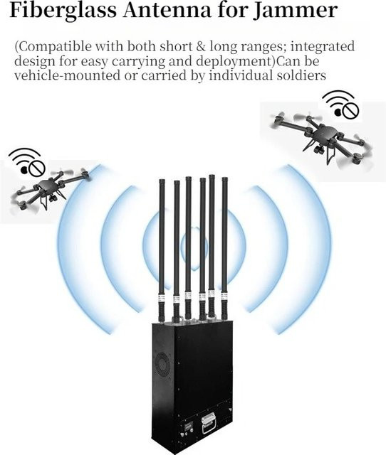 Stoßdämpfende Omnidirektionale Glasfaserantenne für UAV-Unterstützungsgeräte, 2300-2400/5700-5800 MHz, Schwarz - Bild 1