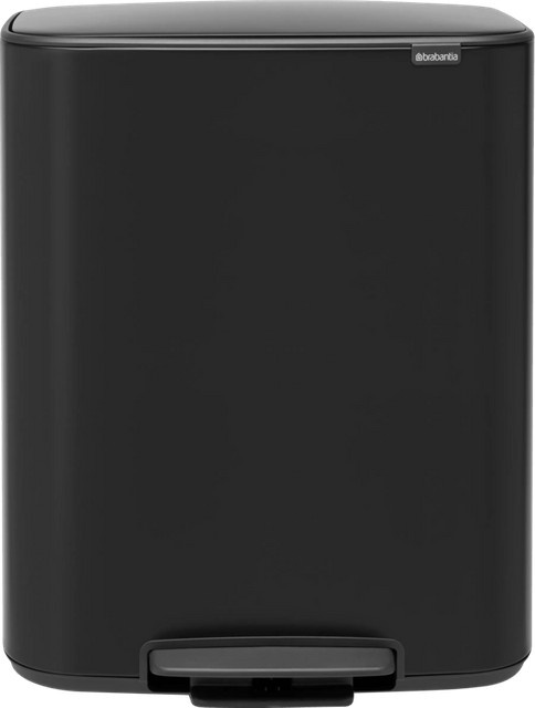 Brabantia Bo Pedal Abfalltonne mit herausnehmbarem Inneneimer, 60 Liter, Schwarz Matt - Bild 1