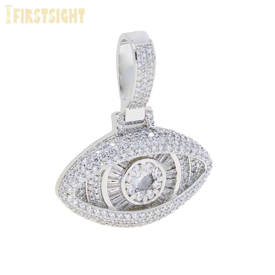 Halskette Augen-Kreuz, Silberfarbe, Zirkonia, Unisex - Bild 2