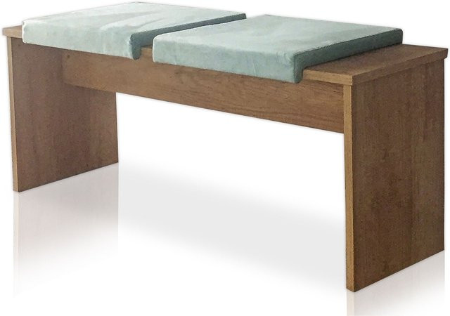 Lycce Klemmkissen und Sitzkissen aus Veloursstoff in Rosa und Blau mit 1 Leiste, B/T/H: 40 x 38 x 6 cm - Bild 1