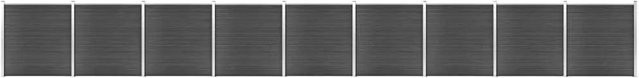 vidaXL Zaunelement Set WPC in Schwarz aus Holz-Kunststoff-Verbundwerkstoff, Aluminium und Stahl, B/H: 1564 x 186 cm - Bild 1