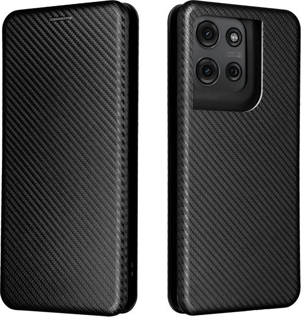 Magnetische Leder-Brieftaschenhülle mit Kohlefaser-Abdeckung für Motorola Edge 70 60 50 40 Ultra Pro Fusion Neo G67 G06 G86 G56 G15 G05 G75 G54 in Grün - Bild 1