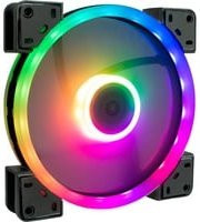 Inter-Tech Argus RS-141 RGB Gehäuselüfter, Schwarz, B/T/H: 14,0 x 14,0 x 2,5 cm - Bild 1