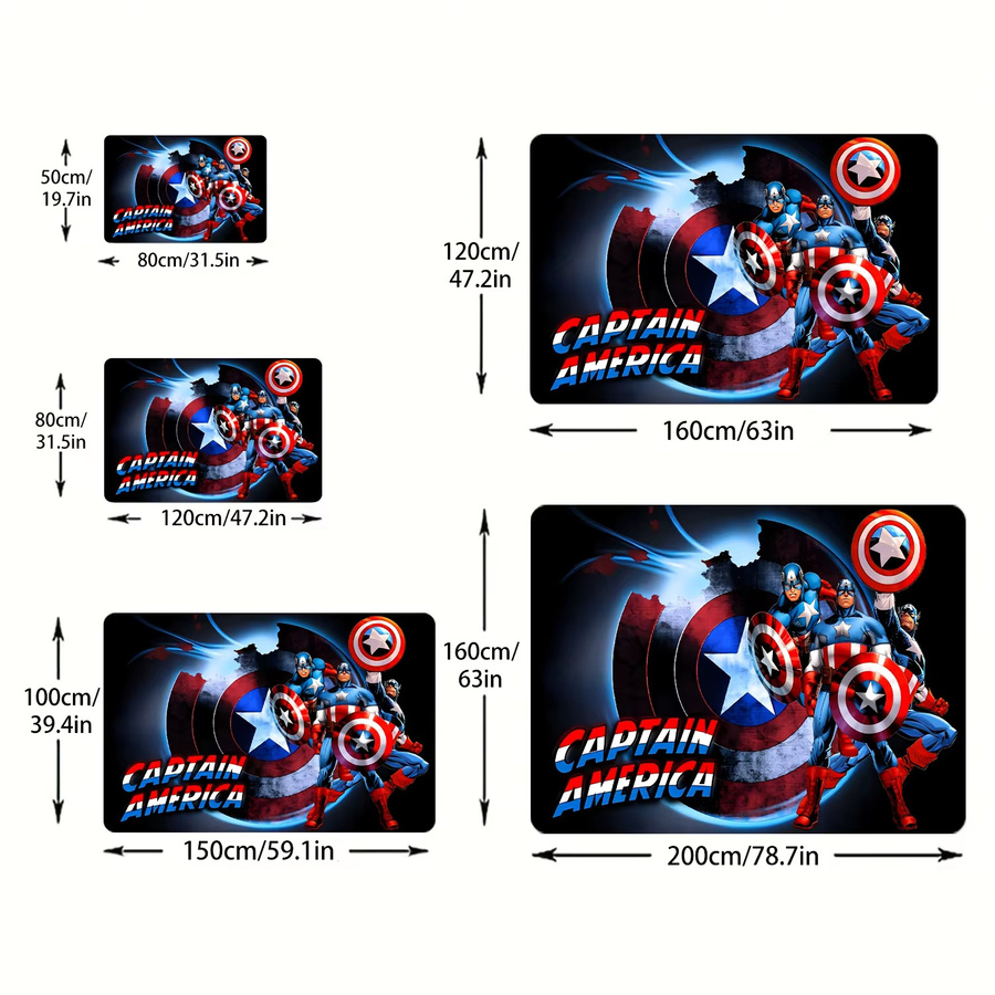 Beast Kingdom Marvel Captain America Heldenliga Teppich in Multicolour, B/T/H: 60 x 40 x 1 cm - Bild 4