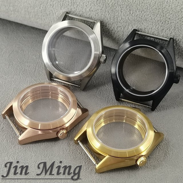 LUJIE Ersatz-Uhrengehäuse Edelstahl, Silber, 38 mm, Saphirglas - Bild 1