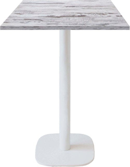 RestooTab Stehtisch Round quadratisch mit Eiche-Dekor und weißem Gestell, B/T/H: 60 x 60 x 113 cm - Bild 1