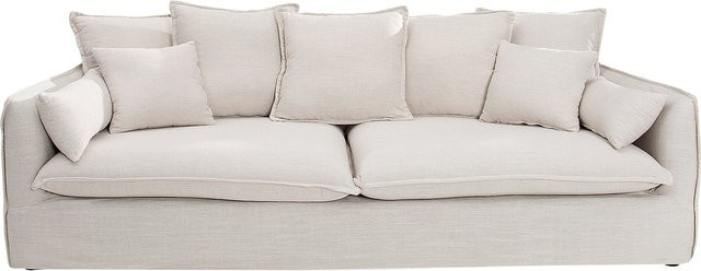Riess-Ambiente 3er Sofa HEAVEN in Natur Beige mit Leinenbezug und Federkern, Breite: 200 cm - Bild 1