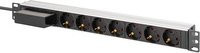 Digitus 19 Zoll PDU Steckdosenleiste mit 7 Schutzkontaktsteckdosen, Aluminiumprofil, Silber/Schwarz - Bild 1