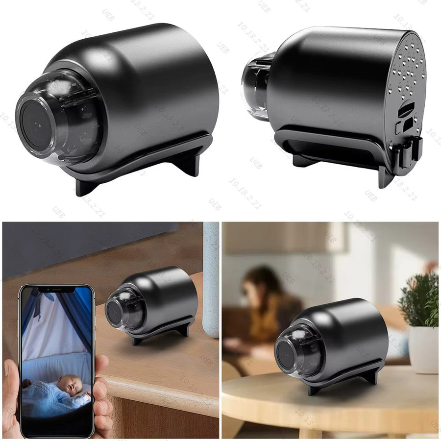 APWIKOGER Kabellose WLAN-Kamera in Schwarz mit HD-Auflösung, Nachtsicht und Audio-Video-Rekorder als tragbarer Camcorder für Zuhause, Büro und Geschäft - Bild 2