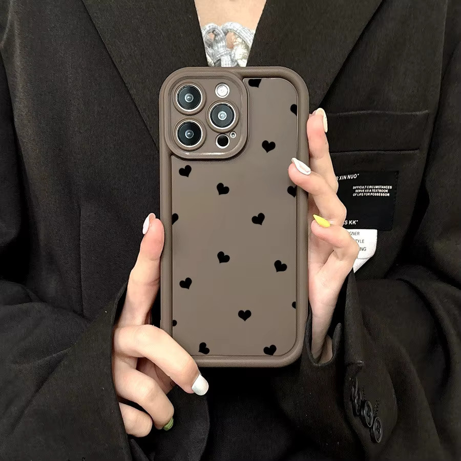 Schwarze TPU Anti-Drop Handyhülle im Ins-Stil für iPhone 17 Air Pro Max, 16, 15, 14, 13, 11, Pro Max, Xs, Xr, X, 7, 8 Plus und SE-Serie - Bild 1
