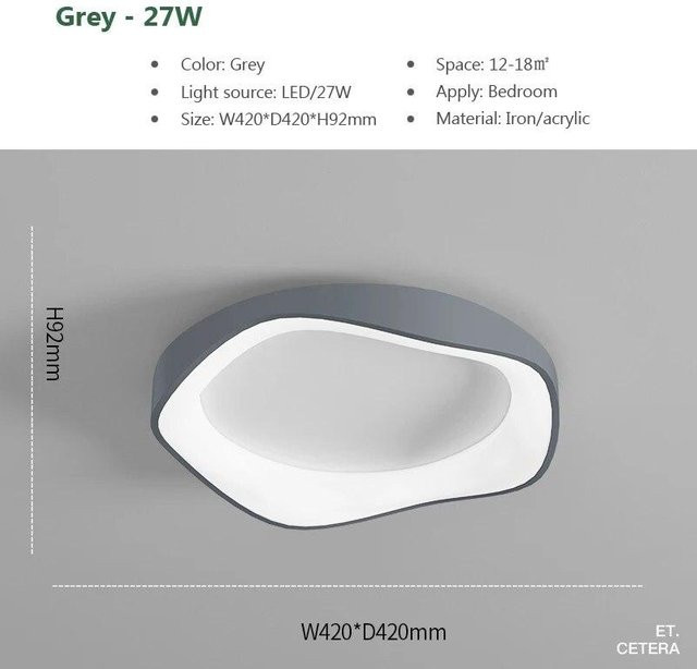 Novo Light Moderne LED-Deckenleuchte in Blumenform, Grau, Durchmesser: 42 cm - Bild 1