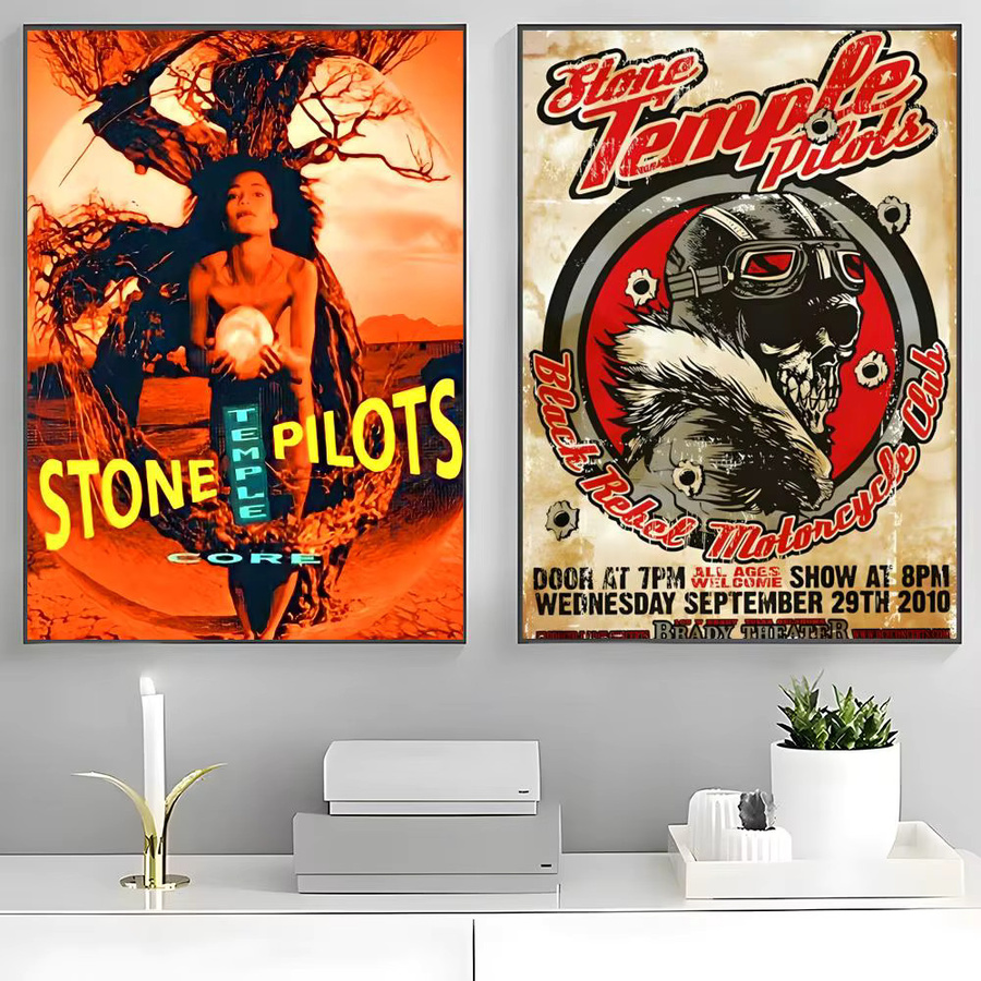 S-Stone Temple Pilots Poster Klassischer Wandkunstdruck in Weiß, Breite: 15,0 cm, Höhe: 20,0 cm - Bild 5