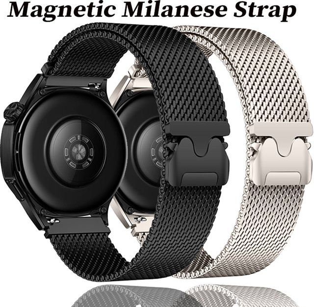 CHIICSMART Uhrenarmband Milanaise, Edelstahl, Schwarz, Unisex - Bild 1
