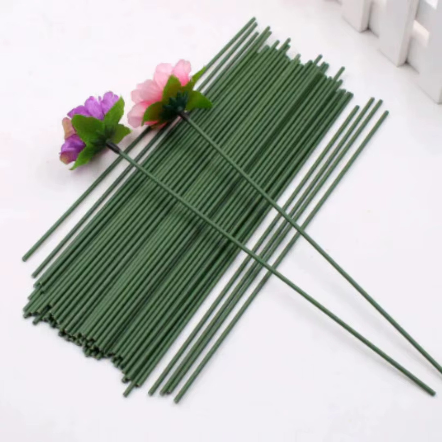 50 Stück grüne Blumendrahtstiele aus Metall für Floristen und DIY-Dekorationen, Länge: 20 cm, Durchmesser: 2 mm - Bild 5