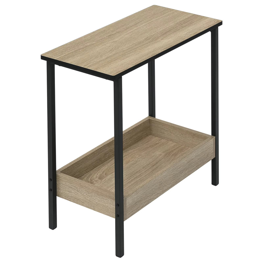 WOLTU Beistelltisch in Braun mit 2 Regalen als Couchtisch oder Sofa-Konsolentisch für Wohnzimmer und Schlafzimmer - Bild 4