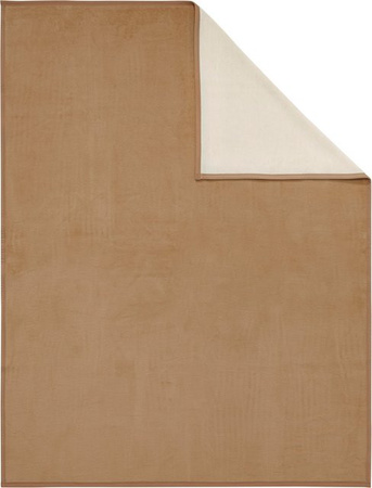 Biederlack Wohndecke in Camel und Beige mit Wende-Optik und modernem Design, B/B/H: 200 x 150 x 150 cm