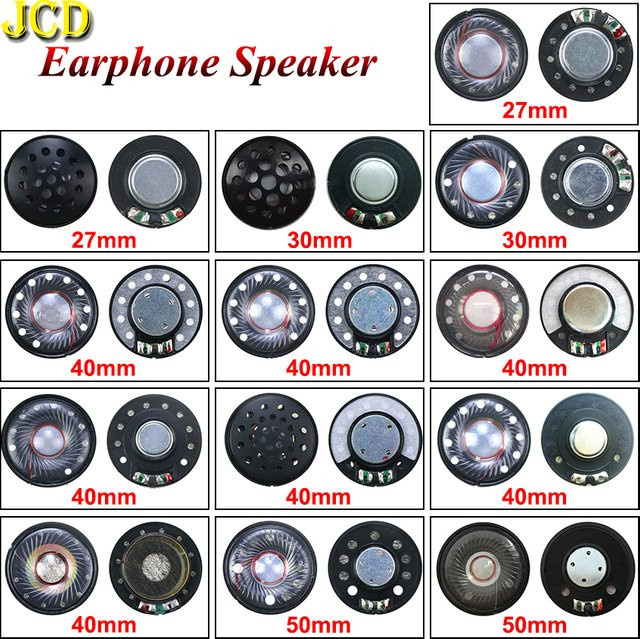 2er-Set JCD HiFi Bluetooth Lautsprecher Treiber für Kopfhörer Reparatur, Magnetisch, Schwarz/Weiß, Durchmesser: 27 mm, 30 mm, 40 mm, 50 mm - Bild 1