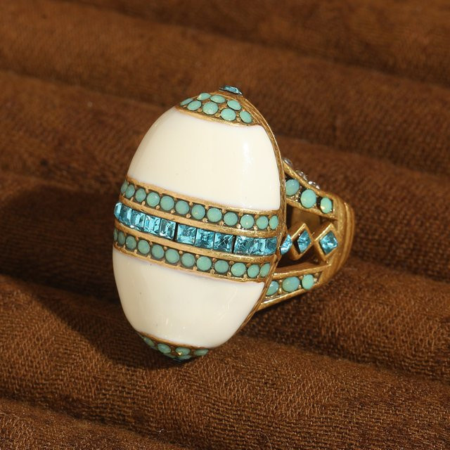 Icareu Ring, weißer Opal, Naturstein, Damen - Bild 1