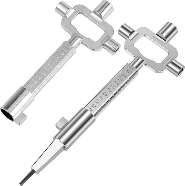 Hands DIY 2-teiliges Schlosserwerkzeug Set in Silber als Mehrzweck-Schließzylinder-Messgerät und Zylinderentferner - Bild 1