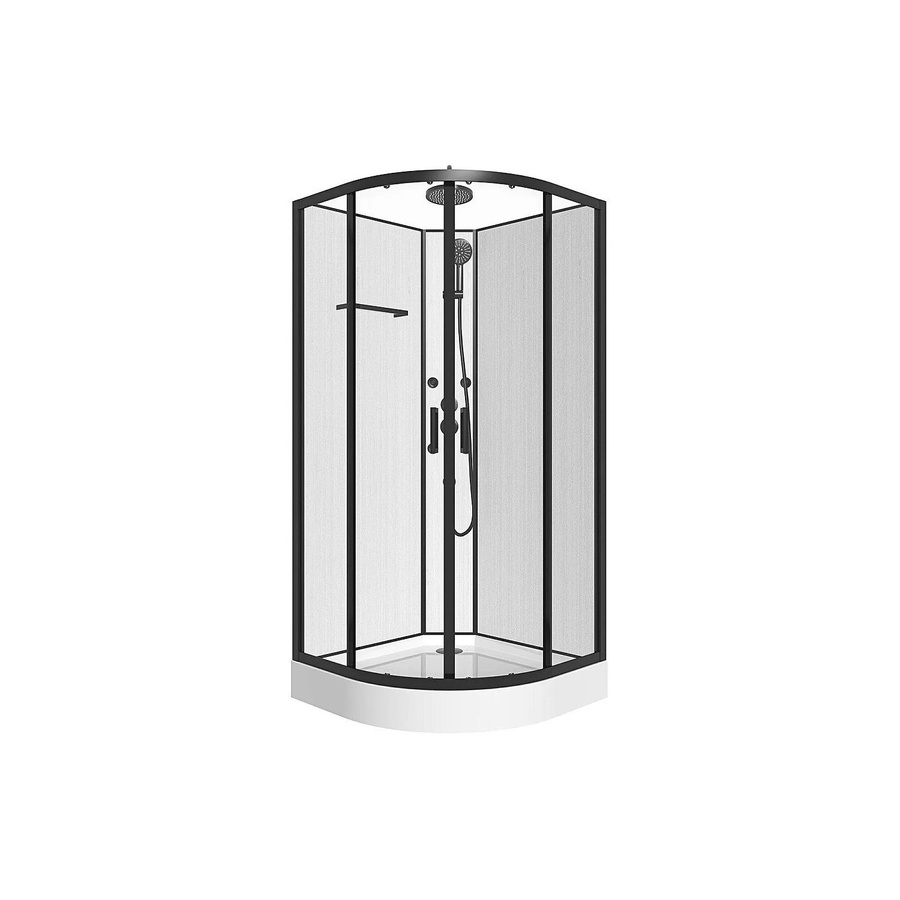 Zalifa Duschkabine Quadrant in Schwarz und Weiß, Breite: 80 cm - Bild 2