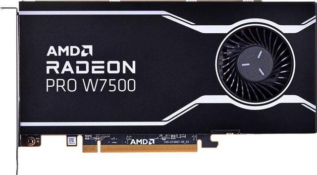 AMD Radeon Pro W7500 Grafikkarte mit 8GB GDDR6, PCIe 4.0 x8 und 4 x DisplayPort in Schwarz - Bild 1