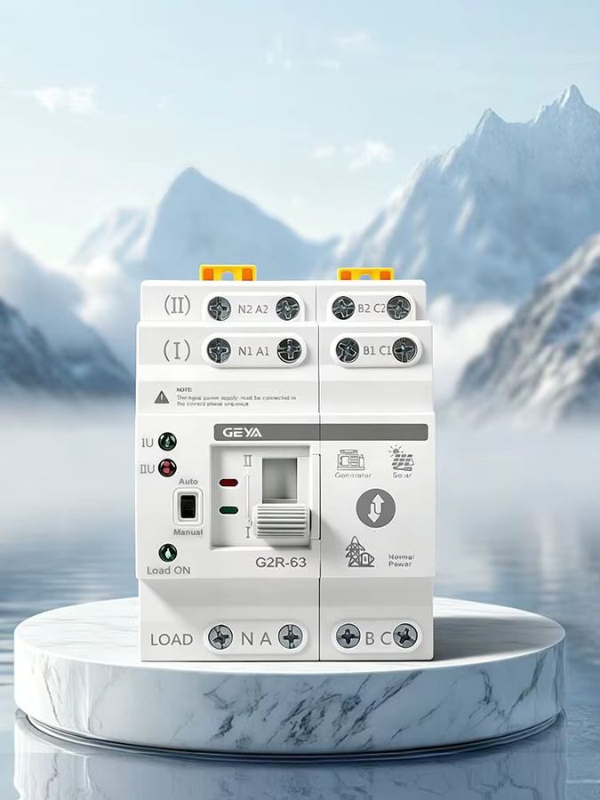 GEYA ATS Dual Power Automatischer Transfer Schalter für DIN-Schiene, Elektrischer Wahlschalter zur unterbrechungsfreien Stromversorgung, Farbe: Weiß - Bild 4