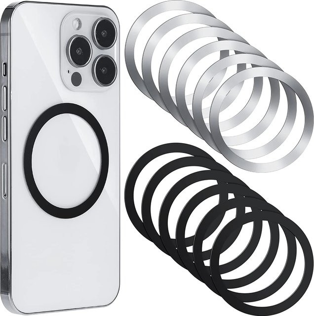 Magnetische Metallplatte Aufkleber in Schwarz für MagSafe Wireless Charger und iPhone 13 12 11 zur Nutzung als Auto Handyhalterung - Bild 1