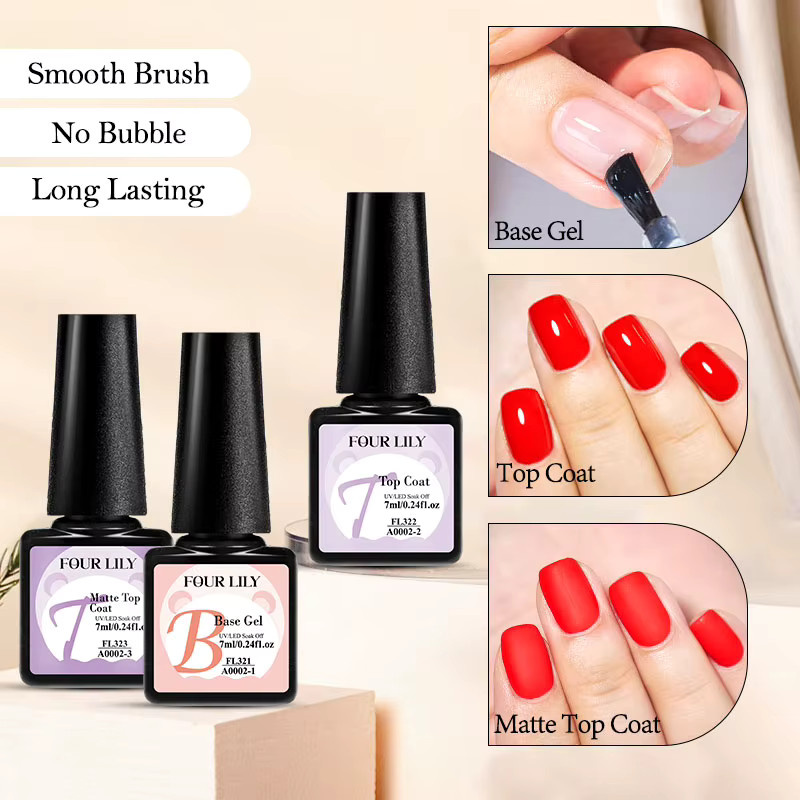 Four Lily Base Top Coat Gel Polish, 7 ml, Unisex - Bild 3