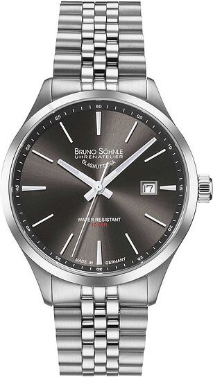 Bruno Söhnle Herrenuhr Turin, Quarz, Edelstahl, 41 mm, Silber, Grau - Bild 1