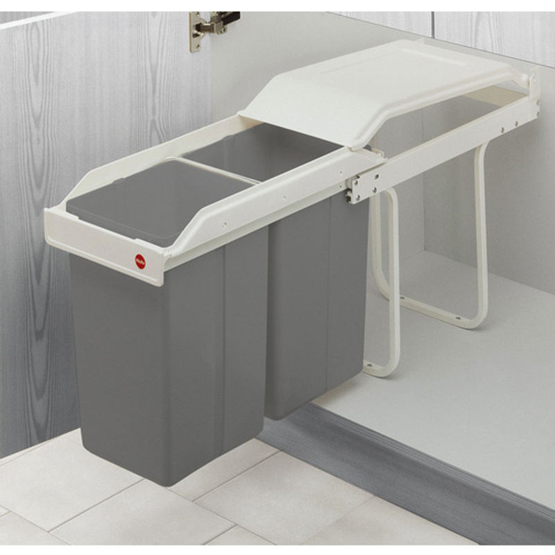 Hailo Multi-Box duo L Einbau-Mülleimer silberfarben 2x14 l - Bild 4