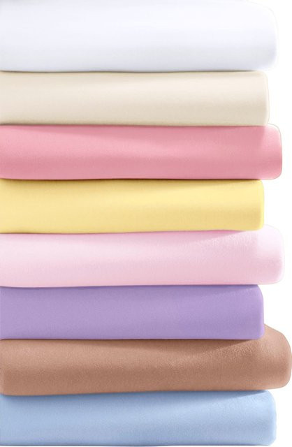 Biberna Betttuch aus bügelfreiem Köper-Flanell in Pink, 100% Baumwolle - Bild 1