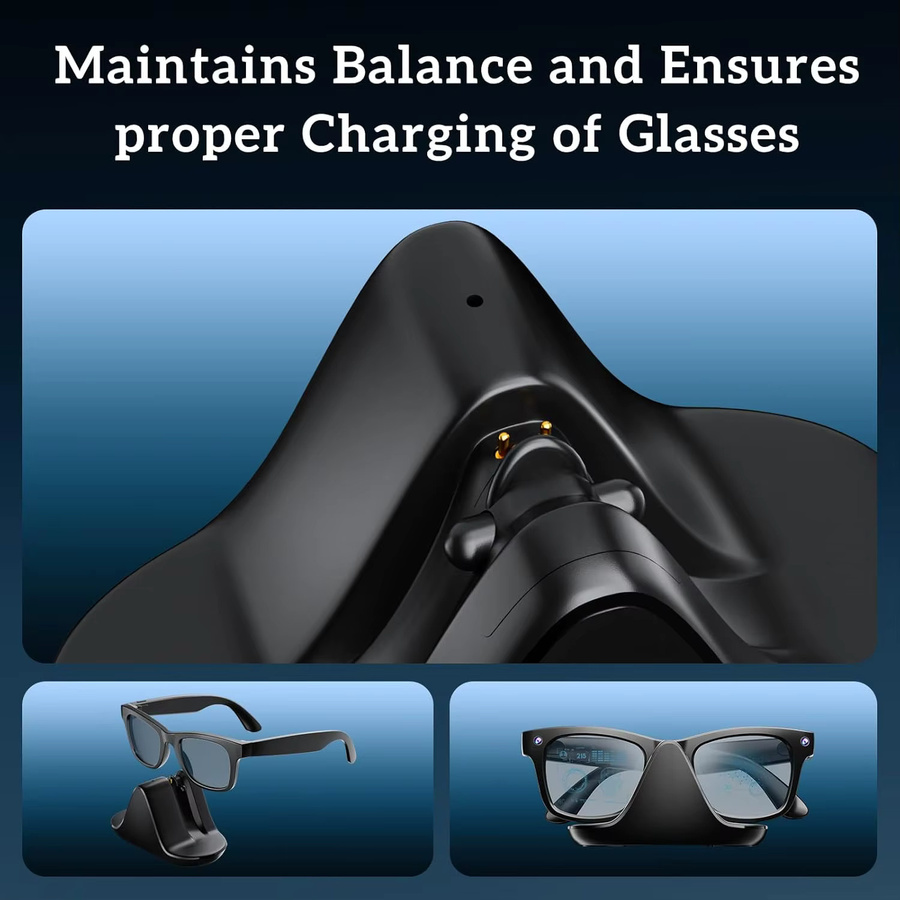 SZKOSTON Mini-Ladestation für RayBan Meta Smart AI-Brille Wayfarer Headliner Skyler in Schwarz mit USB-C-Kabel - Bild 5