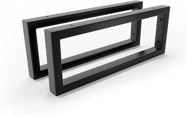HEVVA Waschtischhalterung RHEIN 2er Set Schwarz Matt aus Metall, Höhe: 15 cm, Tiefe: 40 cm - Bild 1