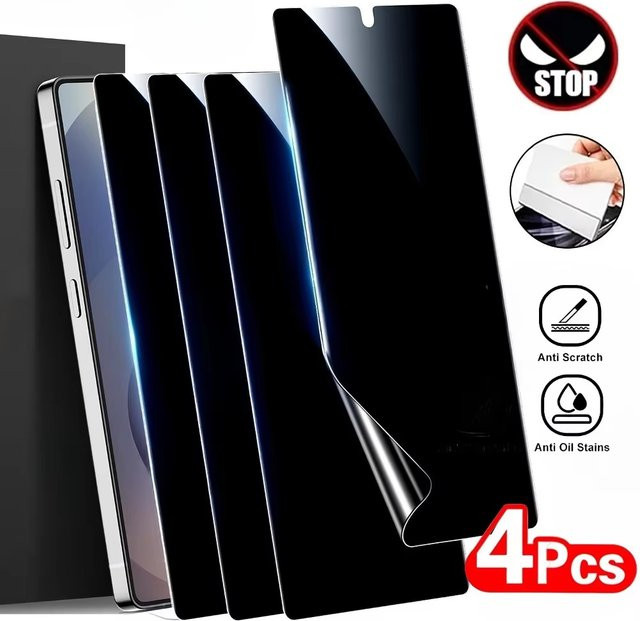Hydrogel Privatsphäre Displayschutz Folie für Samsung Galaxy S25 S24 S23 S22 Ultra und FE Modelle, transparent - Bild 1