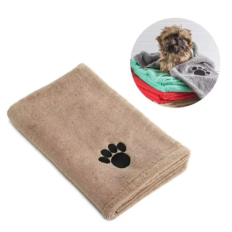 DOORSACCERY Mikrofaser Haustierhandtuch aus saugfähigem Material für Hunde und Katzen in Grau und Lila - Bild 2