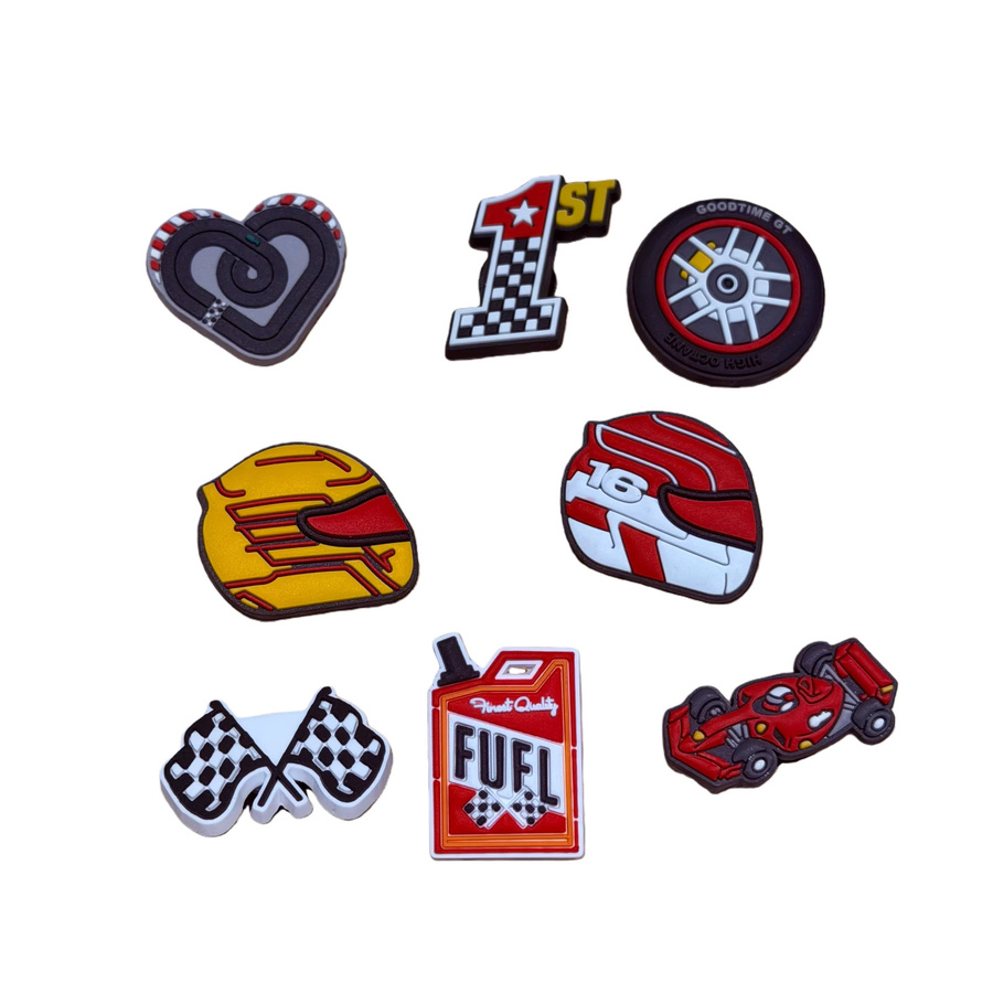 Happye&TiTi Schuh-Charms, Cartoon-Rennwagen, PVC, 8 Stück - Bild 5