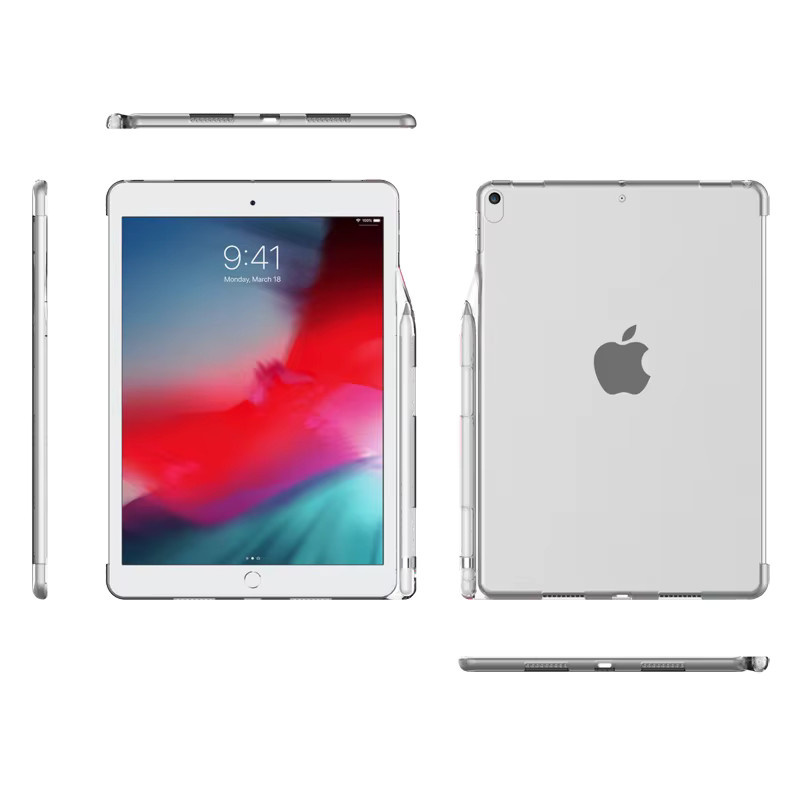 ZNOVAY Silikonhülle für iPad 10,2 Zoll 7. und 8. Generation, transparentes TPU-Cover mit Stifthalter, kompatibel mit iPad 9. Generation (2019-2021) - Bild 3