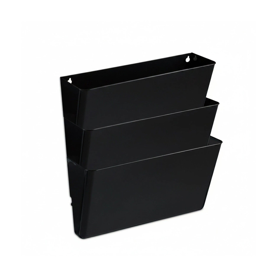 Relaxdays Wandzeitschriftenhalter aus Kunststoff in Schwarz, 3er Set, B/H/T: 19 x 33 x 10,5 cm - Bild 2