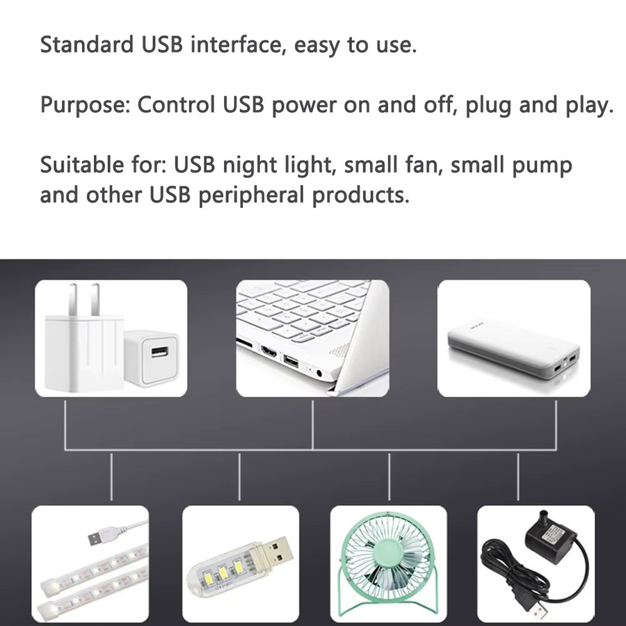 CENTURY AOKE Drahtloser RF-Fernbedienungsschalter USB 433MHz DC 5V Ein/Aus Treiber für LED-Lichtstreifen und Ventilatoren in Schwarz - Bild 3