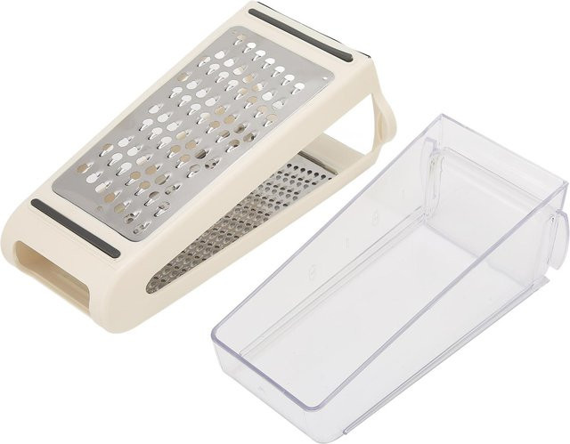 CosyHome Käsereibe mit abnehmbarem Behälter in Weiß, B/T/H: 22 x 13,5 x 8,5 cm - Bild 1