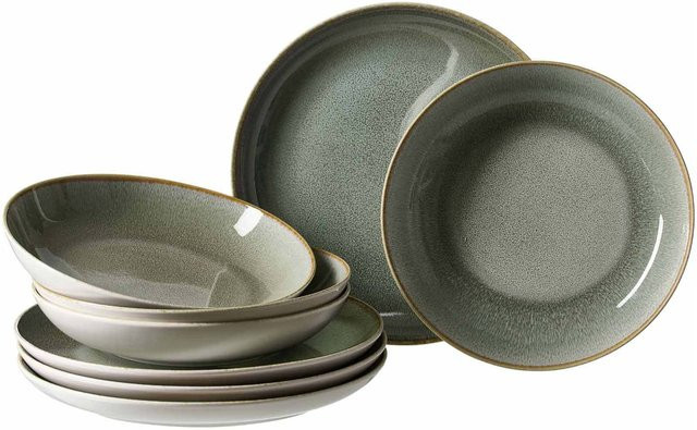 Ritzenhoff & Breker Tafelservice Giada 8-teilig aus Keramik in Grün, Braun oder Grau - Bild 1