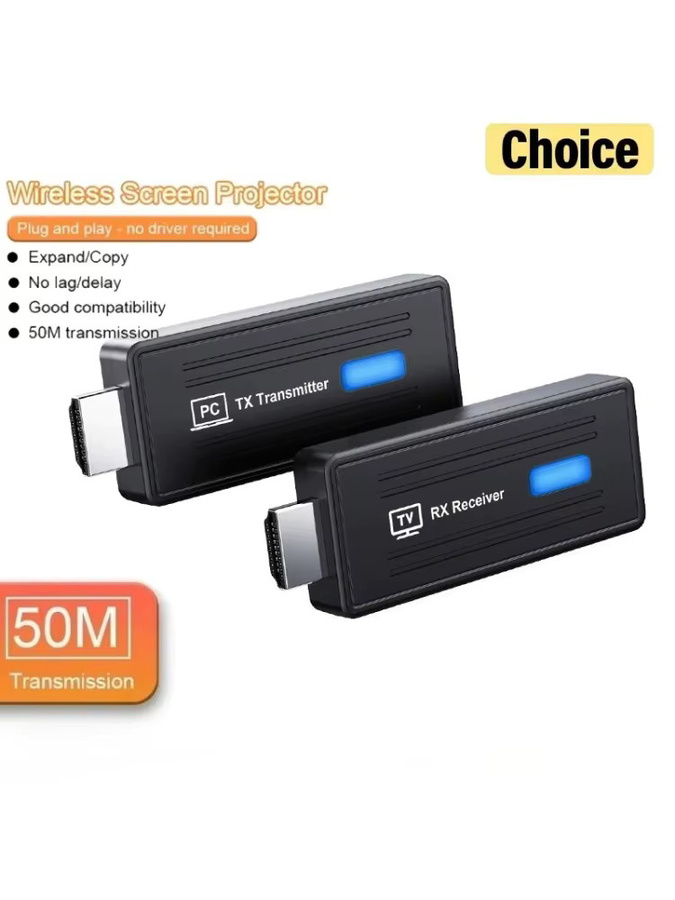 XIKCU Kabelloser HDMI Video-Audio Sender und Empfänger Extender in Schwarz, Full HD 1080P, 5.8G mit 50M Reichweite für TV-Box, Monitor, Projektor und PC - Bild 7