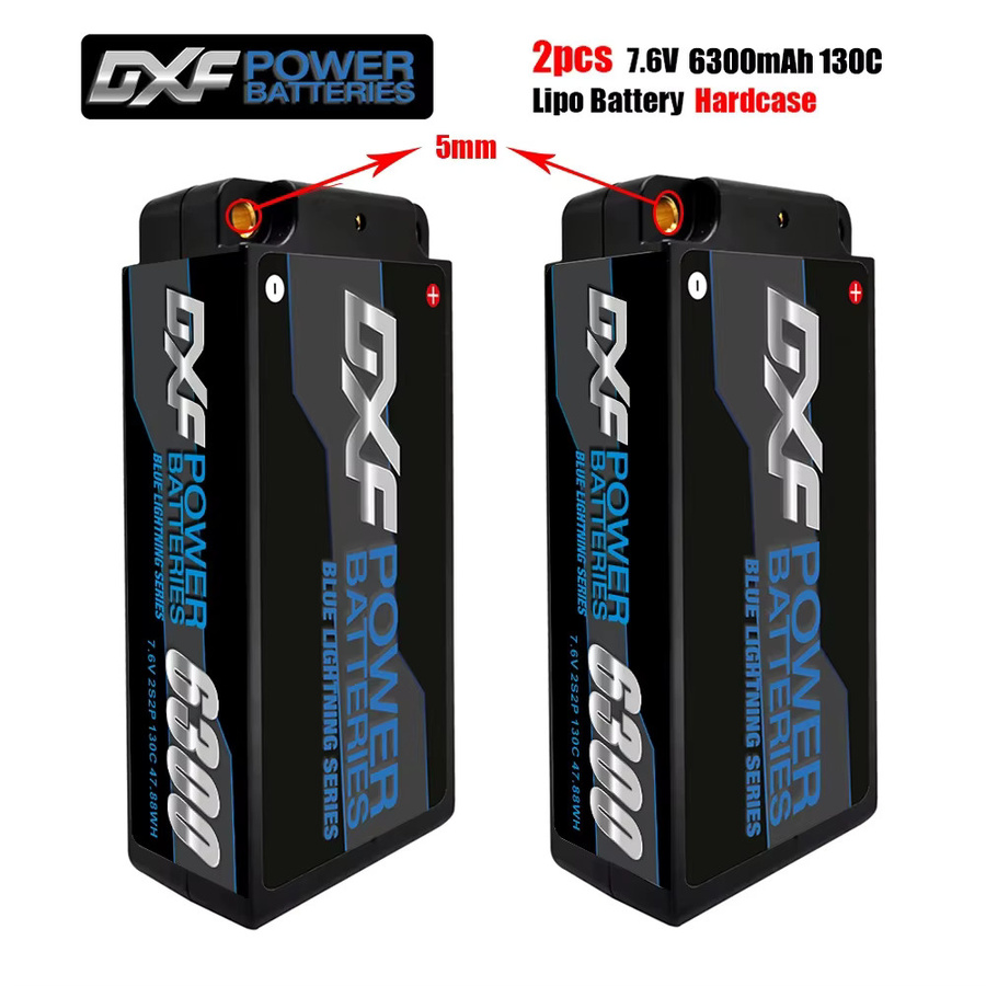 Dxf Lipo 2s Shorty Graphen Batterie Hv, 7,6 V 6300mah 130c, 4mm 5mm Kugel - Bild 3