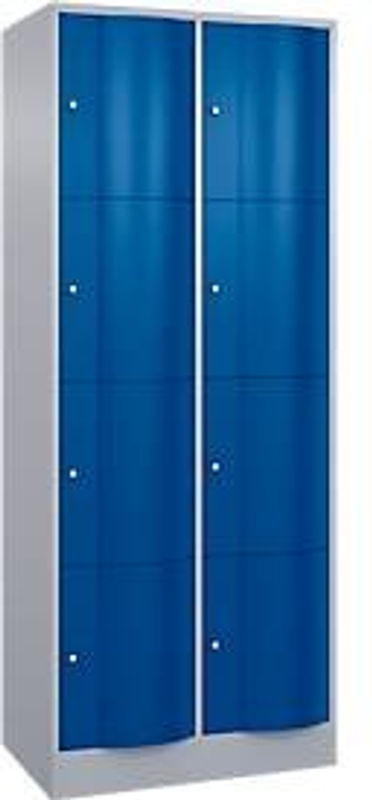 C+P Schließfachschrank Resisto mit 2 Abteilen und 8 Fächern, Weißaluminium/Enzianblau, B/T/H: 77,2 x 54,0 x 195,0 cm - Bild 2