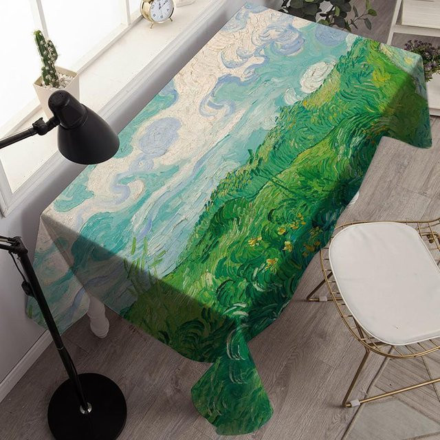Wasserdichte rechteckige Tischdecke von JINGYUE Pet mit Van Gogh Ölgemälde Motiv, Mehrfarbig, B: 100 cm, T: 145 cm - Bild 1