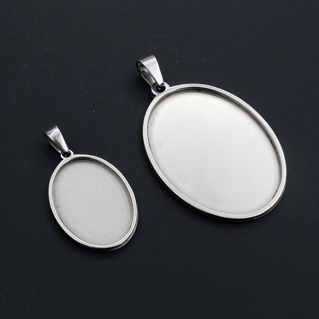 Wadsfred Anhänger Cabochon Basis, Edelstahl, 18x25mm, 30x40mm, DIY Charm - Bild 1