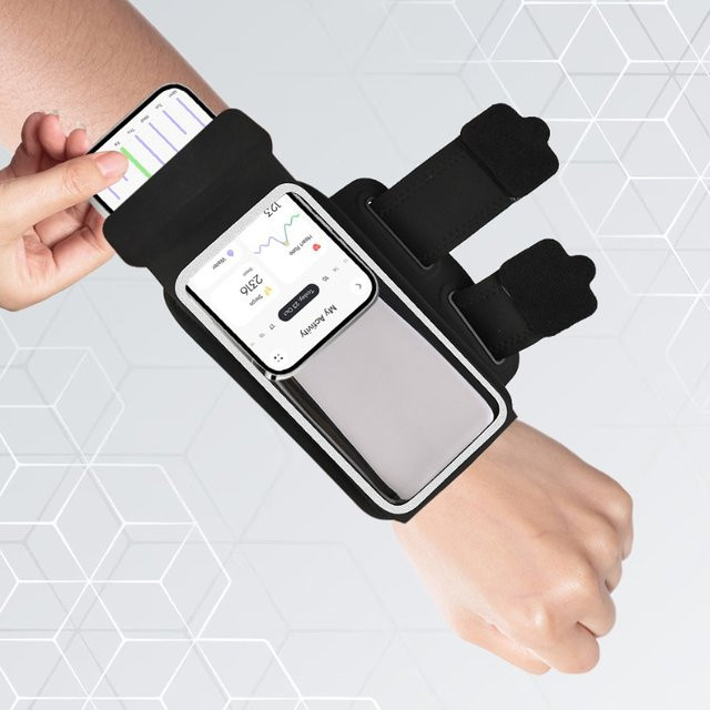 HAISSKY Doppelgürtel-Armbandtasche für iPhone und Xiaomi in Schwarz für Outdoor, Cycling und Workout - Bild 1